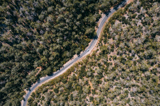 istock Drone View Mountain Village Road 1401739698