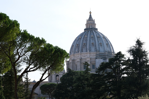 Saint Peter's Basilica is a Catholic cathedral, a large building of the Vatican, the historical Christian church in the world. Vatican 28 October, 2021.