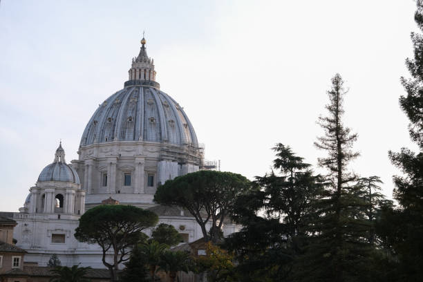 Saint Peter's Basilica is a Catholic cathedral, a large building of the Vatican, the historical Christian church in the world. Vatican 28 October, 2021.