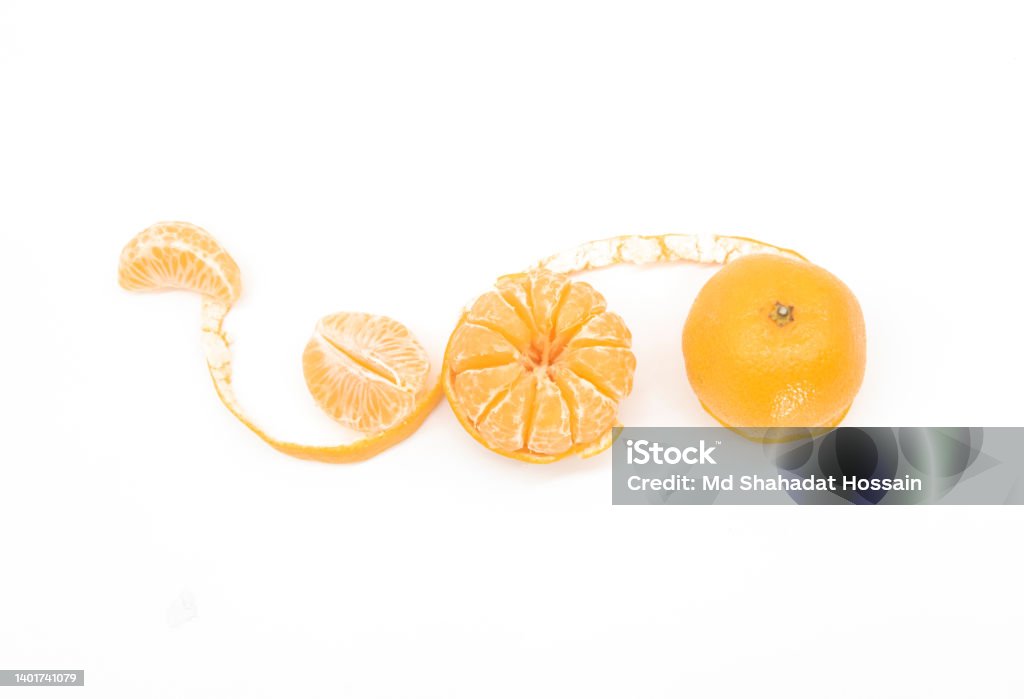 Tangerine or kamala isolated on white background,top view Bangladesh Stock Photo