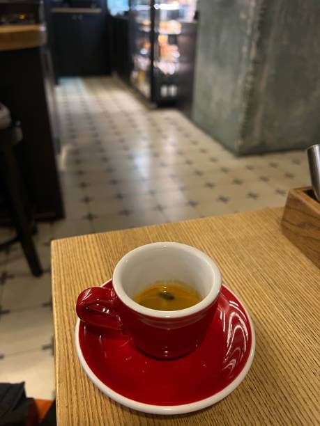 istock Red cup of coffee in a cafe 1401742961