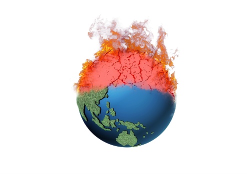3D illustration of the fragile earth with the concept of environmental destruction