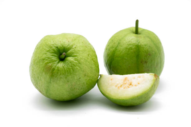 Fresh Guava fruit isolated on the white background stock photo