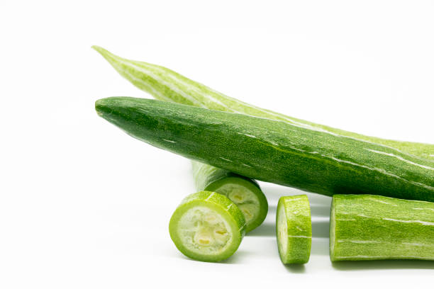 istock Snake gourd isolated on white background. 1401748022