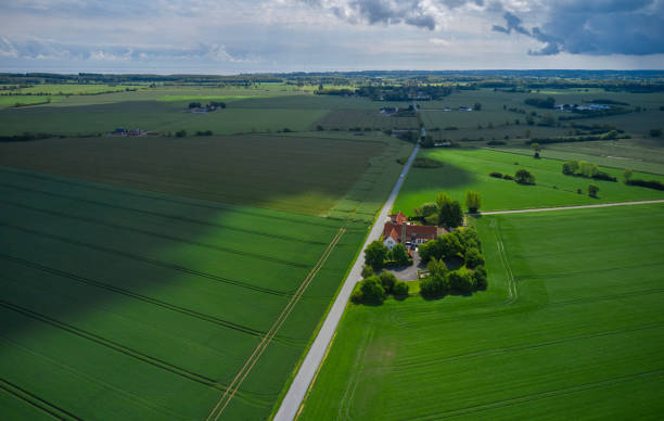 istock Aerial view of farmland 1401750183