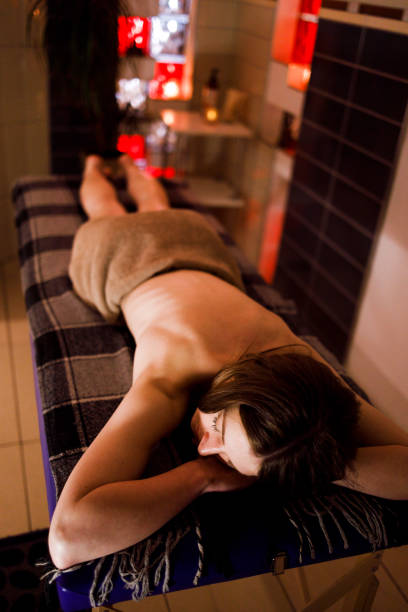 istock Image Of Woman Massaging Customer 1401751507