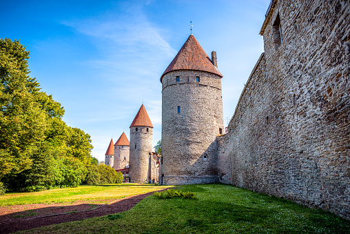 Towers of town wall in Tallinn, Estonia