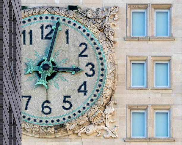 met life tower clock face - vista frontal - prédio da metlife - fotografias e filmes do acervo