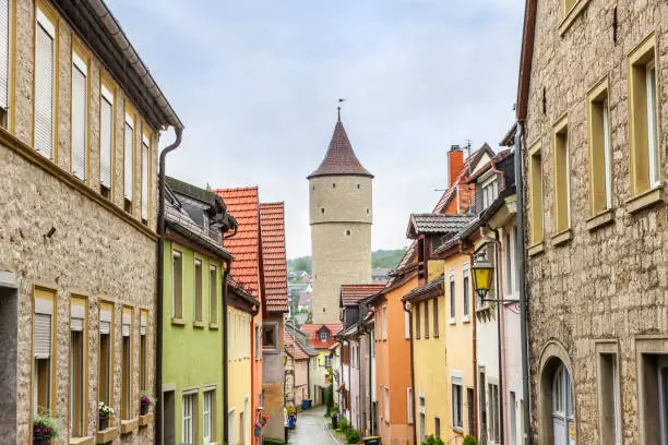 Old town with tower in Ochsenfurt in Bavaria