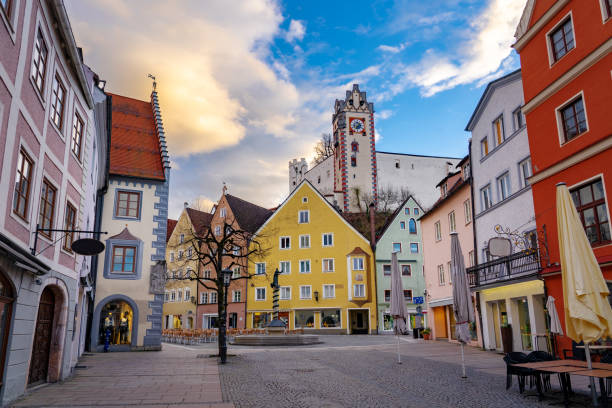 Beautiful colorful romantic city of Fussen Germany Beautiful colorful romantic city of Fussen Germany . fussen stock pictures, royalty-free photos & images