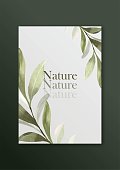 istock Watercolor of natural leaves vector design 1401754743