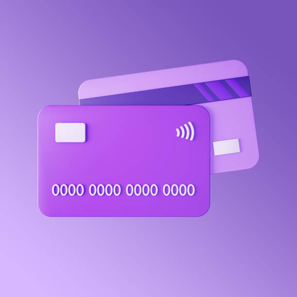 istock 3D credit cards illustration. Contactless payment. Online payment concept. 3D rendering. 1401756096