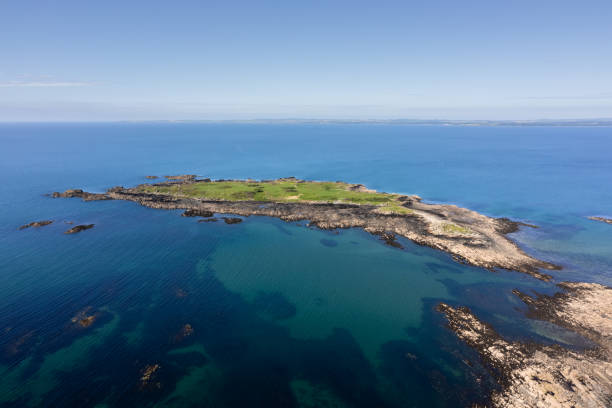 istock Elevated view of a coastal scene on a bright morning 1401757158
