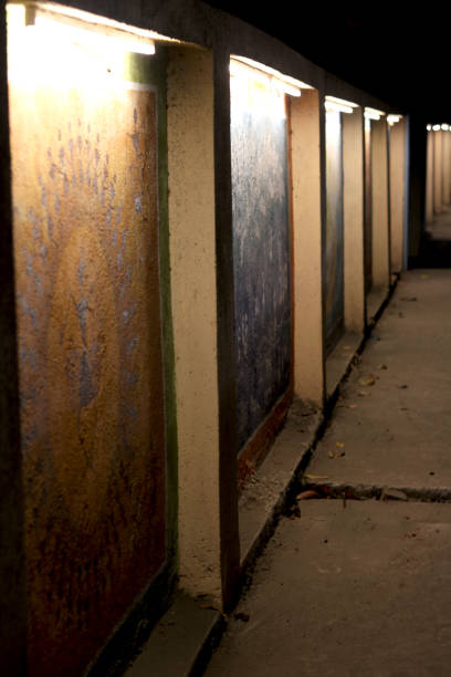 istock Traditional art work on wall in India at night 1401759182