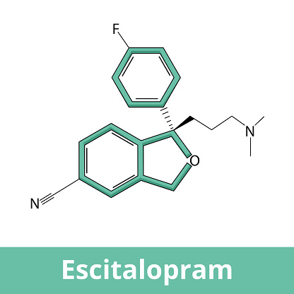 Escitalopram is a selective serotonin reuptake inhibitor (SSRI) used for the treatment of the major depressive disorder (MDD) and anxiety disorder.