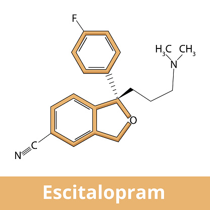 Escitalopram is a selective serotonin reuptake inhibitor (SSRI) used for the treatment of the major depressive disorder (MDD) and anxiety disorder.