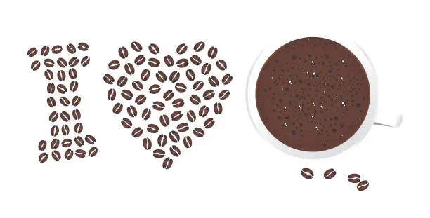 Vector illustration of i love coffee