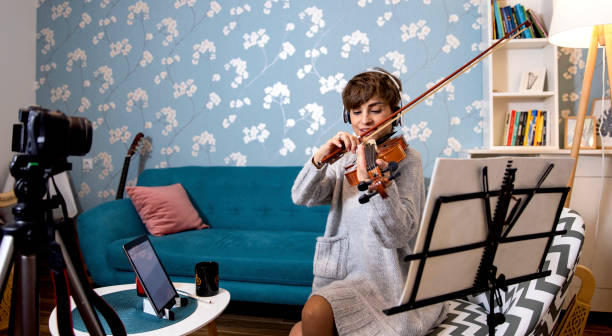 istock Music professor teaching students online stock photo 1401768938
