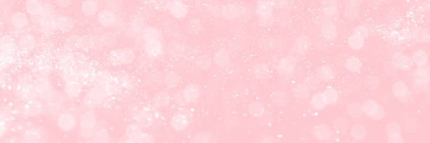 Pink sparkling glitter bokeh background banner
