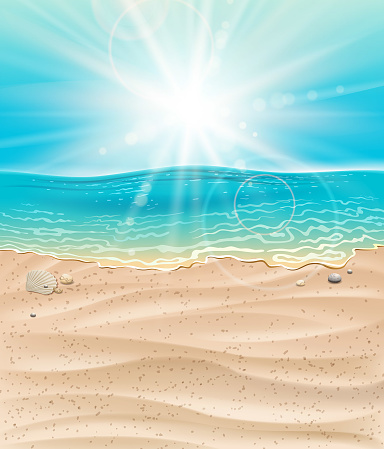 Drawn of vector relaxing beach illustrations. This file of transparent and created by illustrator CS6.