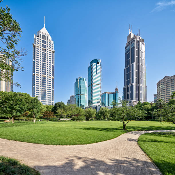 istock Urban green space and office buildings 1401772323
