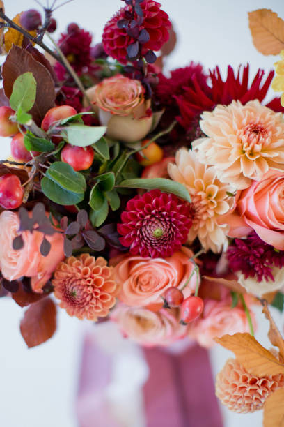 istock Autumn bouquet on white background 1401773290