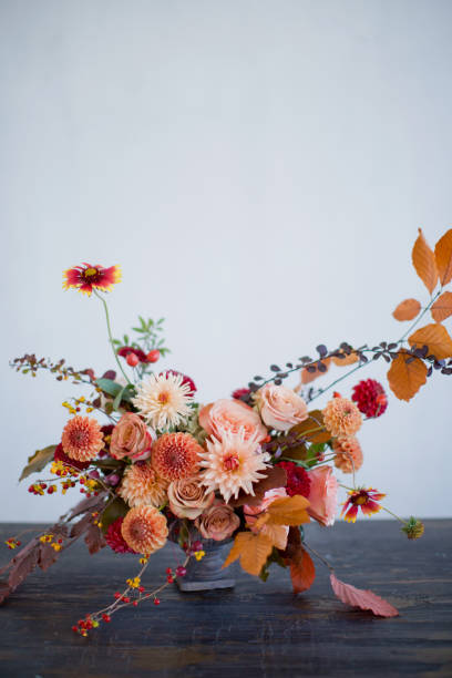 istock Autumn flowers bouquet in vase 1401773291