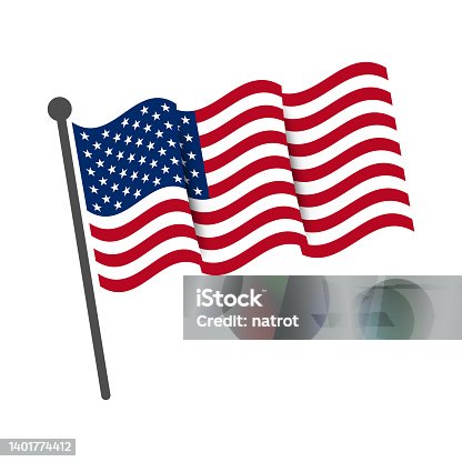 istock American flag on white background 1401774412
