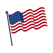 istock American flag on white background 1401774412