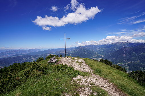 Summit cross in Trentino in Italy