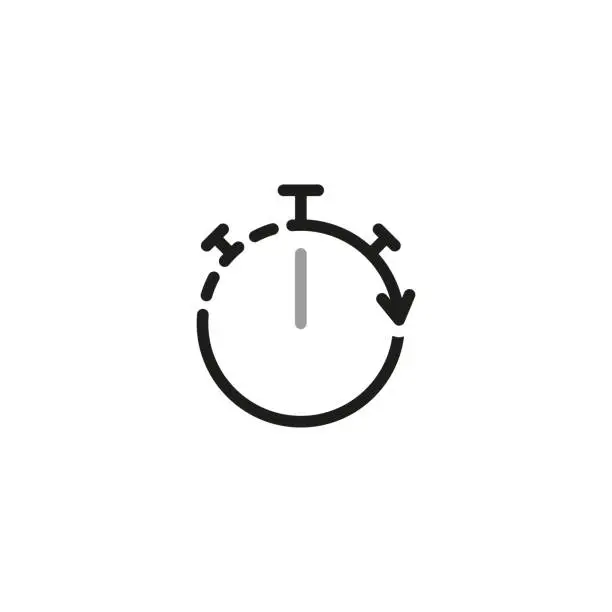 Vector illustration of Simple of Timers Related Icons. Stopwatch and arrow movement. Vector illustration.