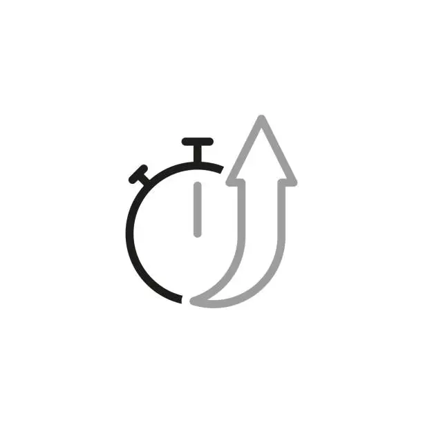 Vector illustration of Simple of Timers Related Icons. Stopwatch with up arrow. Vector illustration.