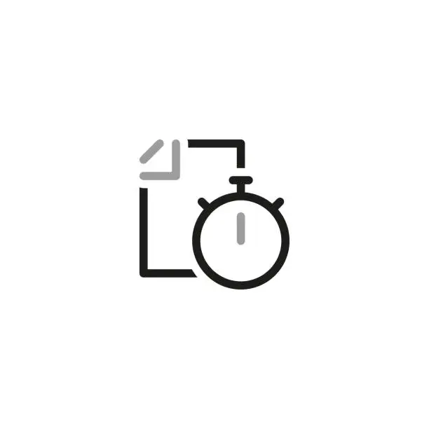Vector illustration of Simple of Timers Related Icons. Timer and document. Vector illustration.