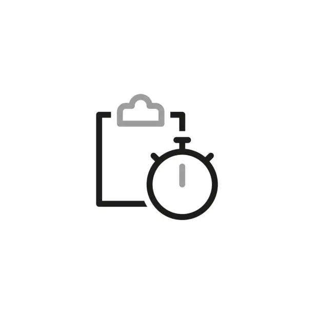 Vector illustration of Simple of Timers Related Icons. Timer and folder or tablet. Vector illustration.