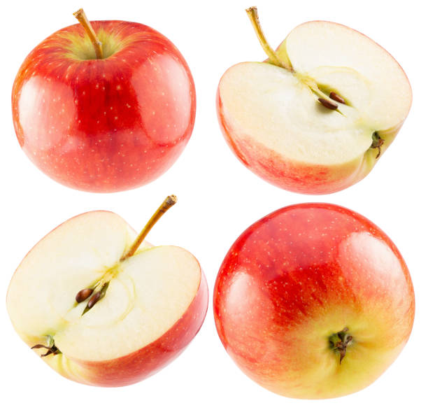 istock collection of red apples isolated on a white background with clipping path 1401779077