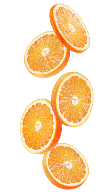 istock falling lemon slices with clipping path isolated on a white background 1401779819