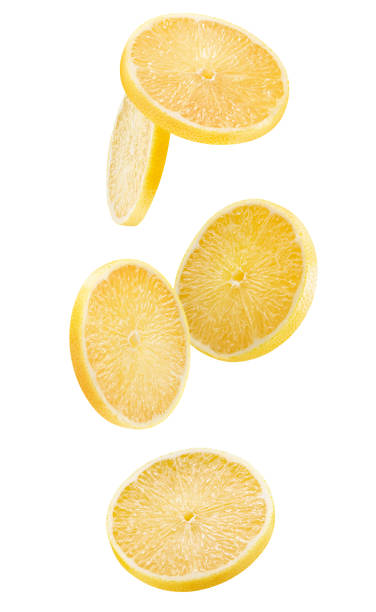 istock falling lemon slices with clipping path isolated on a white background 1401779868