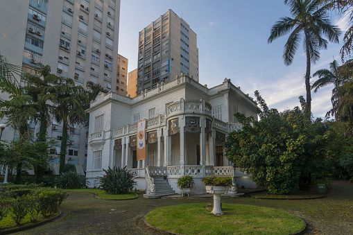 Santos, Brazil. June 5, 2022. Benedicto Calixto art gallery. Neoclassical mansion from the beginning of the 20th century.