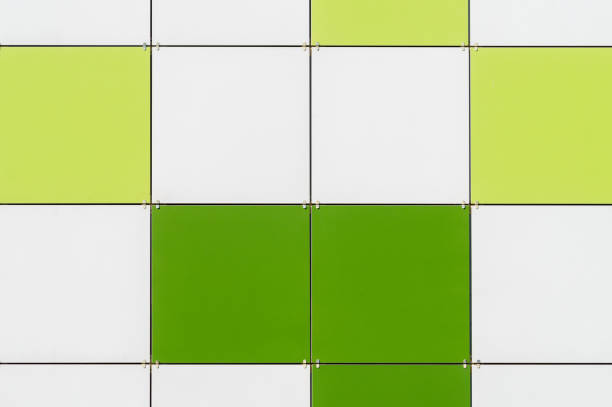 wall of a modern building with a ventilated facade. Composite facade panels.