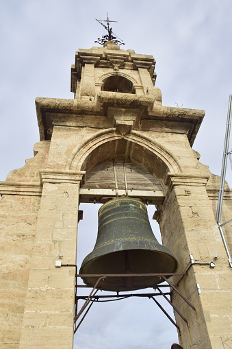 Valencia, Spain - 11 november 2019: The big bell on Santa Catalina belfry tower.