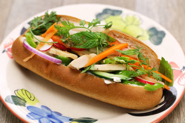 istock banh mi kep thit ga, a Vietnamese chicken ham sandwich 1401786250