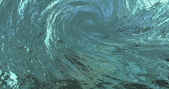 Rotating blue abstract swirl whirlpool, abstract background. High quality image