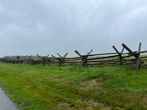 Battle of Gettysburg, PA - Civil War Battle Confederate & Union Memorial, Cannons in agricultural field.