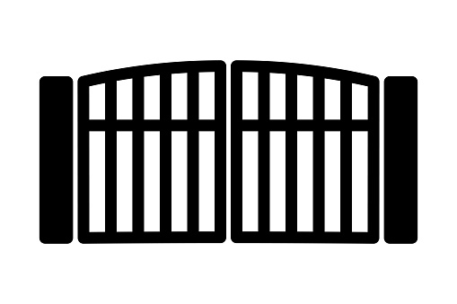 Gate fence isolated vector silhouette.