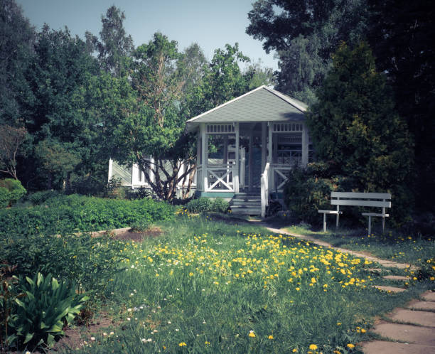 istock A vintage soviet traditional wooden gazebro in park 1401792148