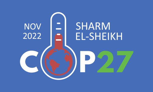 Climate summit COP 27 Sharm El-Sheikh in November 2022 Annual climate change conference COP 27 Sharm El-Sheikh in November 2022. International climate summit banner. Global Warming. Vector illustration number 27 stock illustrations