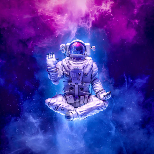 istock Happy yoga astronaut 1401794956