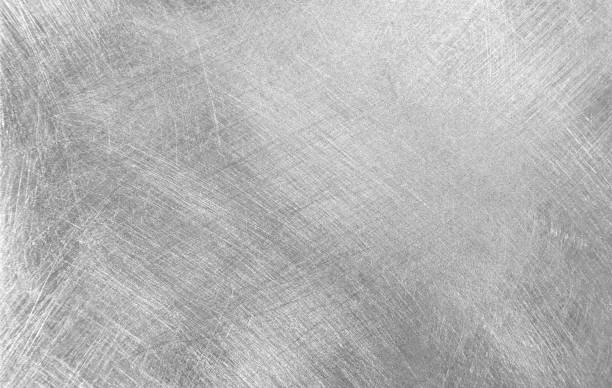 poškrábaná šedá kovová textura - chrom fotky - stock snímky, obrázky a fotky