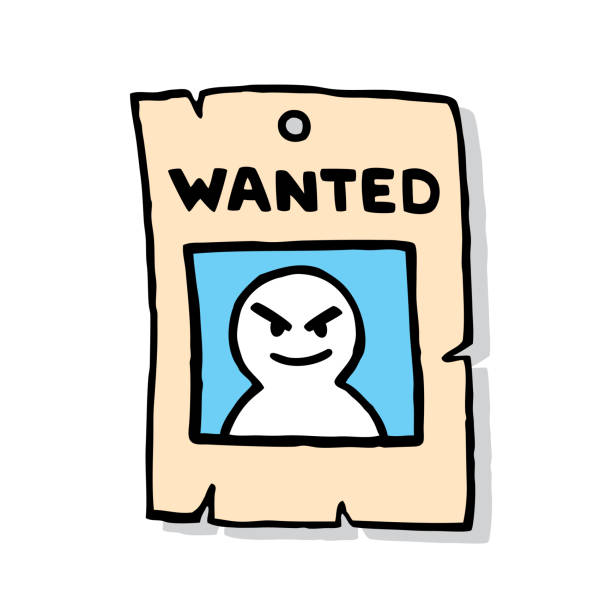 Wanted Poster Doodle 6 Vector illustration of a hand drawn wanted poster against a white background. bounty hunter stock illustrations