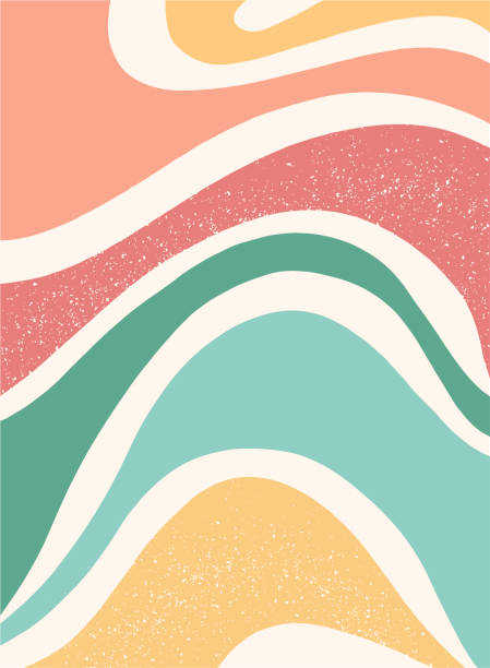 Abstract funky wallpaper Abstract groovy background with wavy stripes for posters, prints, cards, templates, wallpaper, wrap, scrapbooking, stationary, etc. EPS 10 fun background stock illustrations